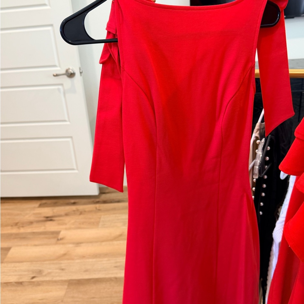 Elegant Red Off-Shoulder Dress